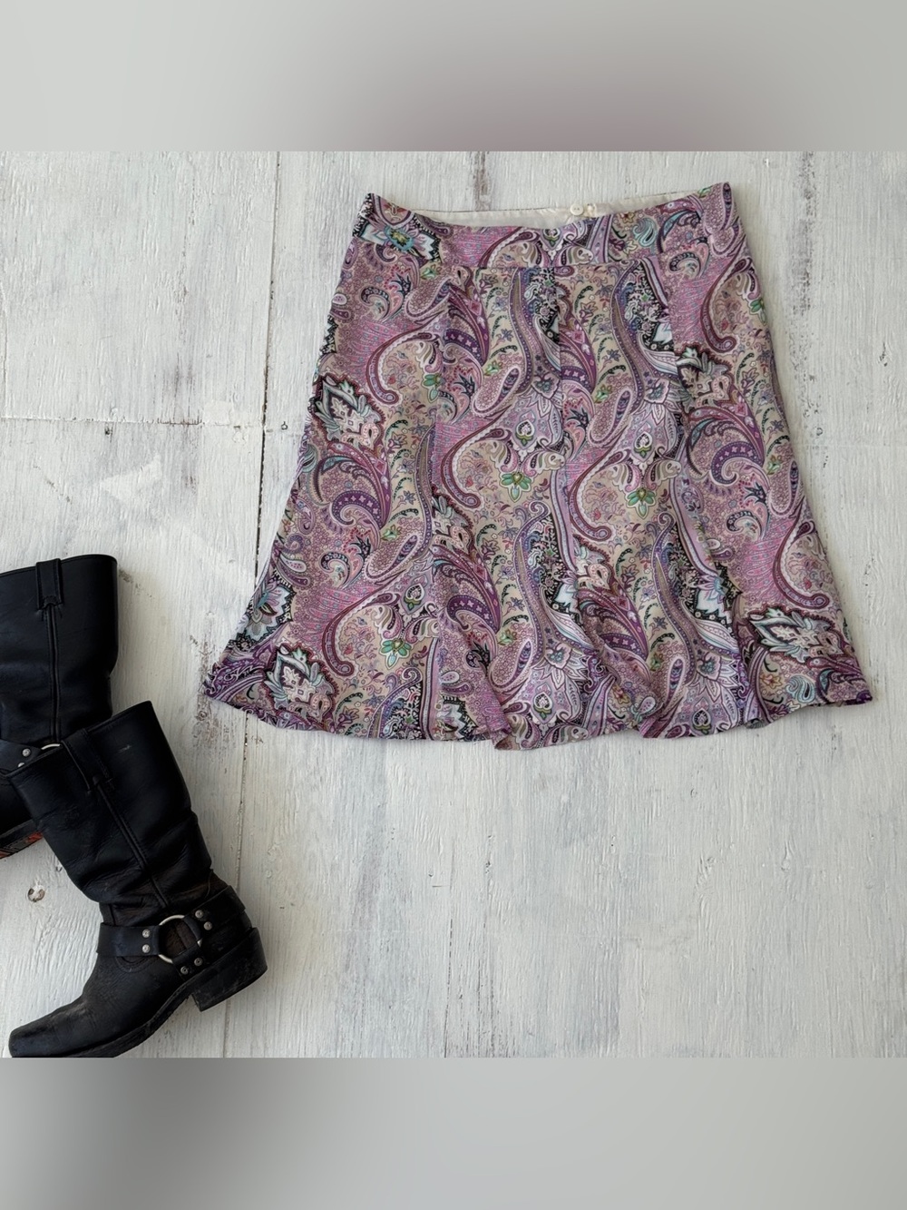Vintage Y2K Bohemian Paisley Skirt | Flowy Festival Mini | Size 11/12